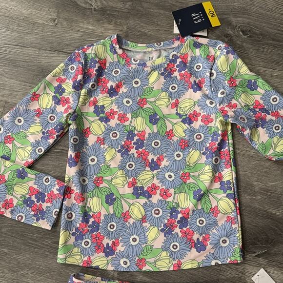 NWT GAP Girls' Floral Rashguard Swim Set - Size 10 - Picture 3 of 9